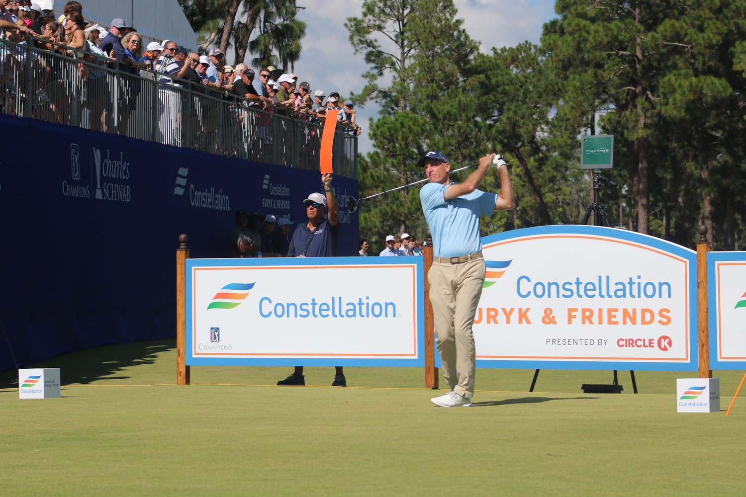 Jim Furyk found the balance of playing in his first tournament as host. He finished tied for fourth at 9-under.
